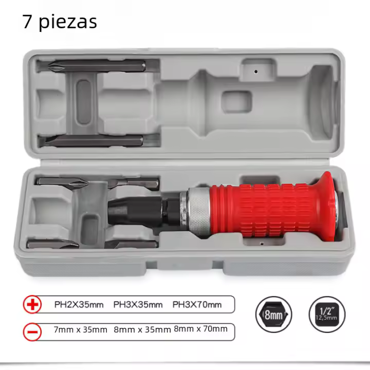 Juego De Destornilladores De Impacto 1/2 Pulgada Herramienta Profesional Para Reparación Doméstica Kit De Herramientas Manuales De Acero De Carbono Alto - 1