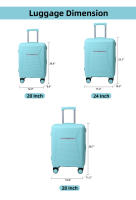 S7 STAR Set 3pcs Maleta Cabina Rayas, Juego Maletas de Viaje Rígida PP, Equipaje Rígido con 4 Ruedas 360°, Maleta Ligero Resistente de Viaje, Conjunto Equipaje Equipaje de Viaje Dura Trolley Set con 4 Ruedas Giratorias - details 3