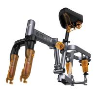 ENGWE T14 Bicicleta Eléctrica Plegable con Neumático de 14 Pulgadas, Motor sin Escobillas de 250W, Batería de 48V 10Ah, 25 km/h, velocidad máxima de 80km, Amortiguador triple, Freno de disco mecánico, rueda libre de 7 velocidades - Blanco - details 5