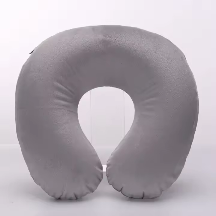 Almohada De Viaje En Forma De U Soporte Cervical Inflable Portátil Cojín De Pluma Corta Para Descanso En La Oficina Y Sueño Essentials - 1