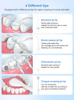 INSMART Aparato De Limpieza Oral Portátil IPX7 Impermeable Carga Recargable 4 Modos Limpieza Dental Mano Herramienta De Jetable - details 3