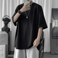 Camiseta De Algodón Para Hombre Estilo Coreano Hip-hop Casual Clásica De Verano Manga Corta Sólida En Negro Y Blanco - details 5