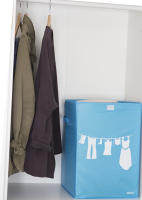 Cesto Jocca para la ropa sucia con tapa, desmontable y plegable en color azul o morado. Cajas de poliéster para la colada de fácil almacenaje con 50 cm de alto y 35 cm de ancho - details 1