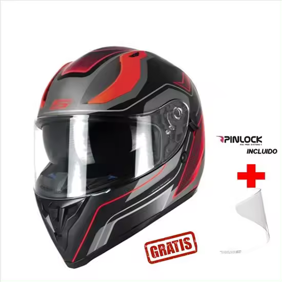 S-LINE S441 VENGE CON VISOR+PINLOCK ROJO MATE - 1