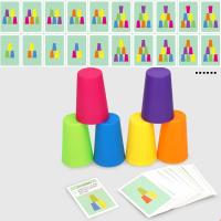 Juego Educativo Montessori Mini Pila De Copas Con Cartas Para Niños Cognición De Colores Entrenamiento De Lógica Juguete Inteligente - details 11