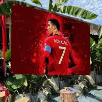 Bandeera Bohemia Colorida De Cristiano Ronaldo CR7 Para Decoración De Pared Interior Estilo Mandala Banner De Polyester Tamaño Variado - details 3