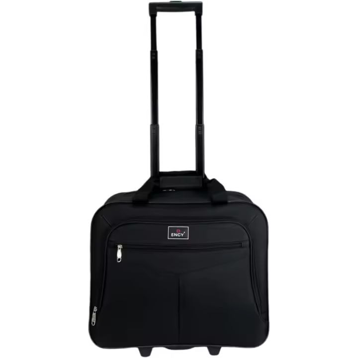 COSHANO Maletin Maleta Trolley Equipaje de Mano con 4 Compartimiento, Comercial, piloto, Medico, Cabina (Negro) - 1