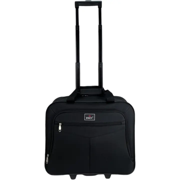 COSHANO Maletin Maleta Trolley Equipaje de Mano con 4 Compartimiento, Comercial, piloto, Medico, Cabina (Negro) - 1