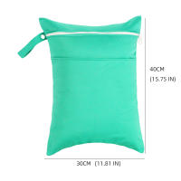 Bolsa De Pañales Impermeable Y Reutilizable De Color Sólido Con Dos Bolsillos Cerrados Para Viaje Playa Piscina Artículos Para Bebé - details 0