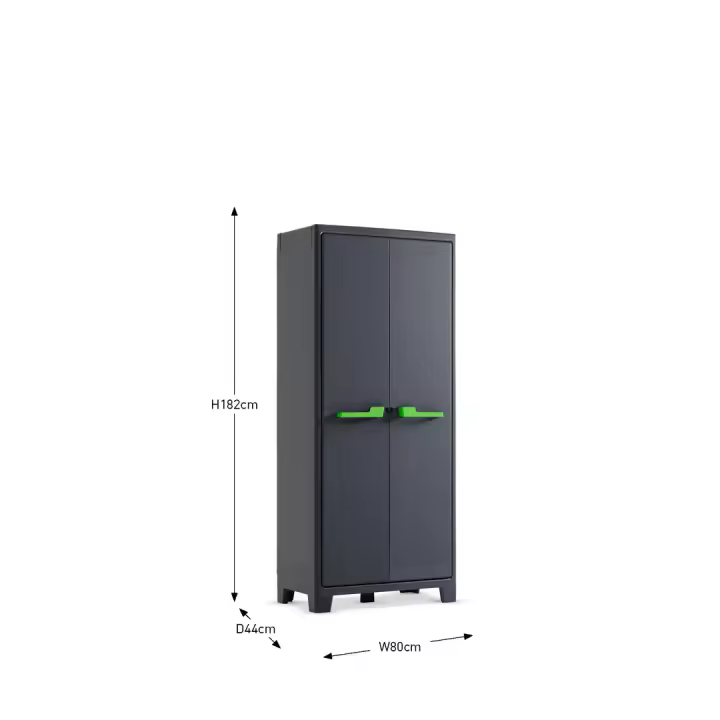 Keter Armario Moby Alto Exterior Resina UV Lluvia Cerradura 80x44x182 - 1
