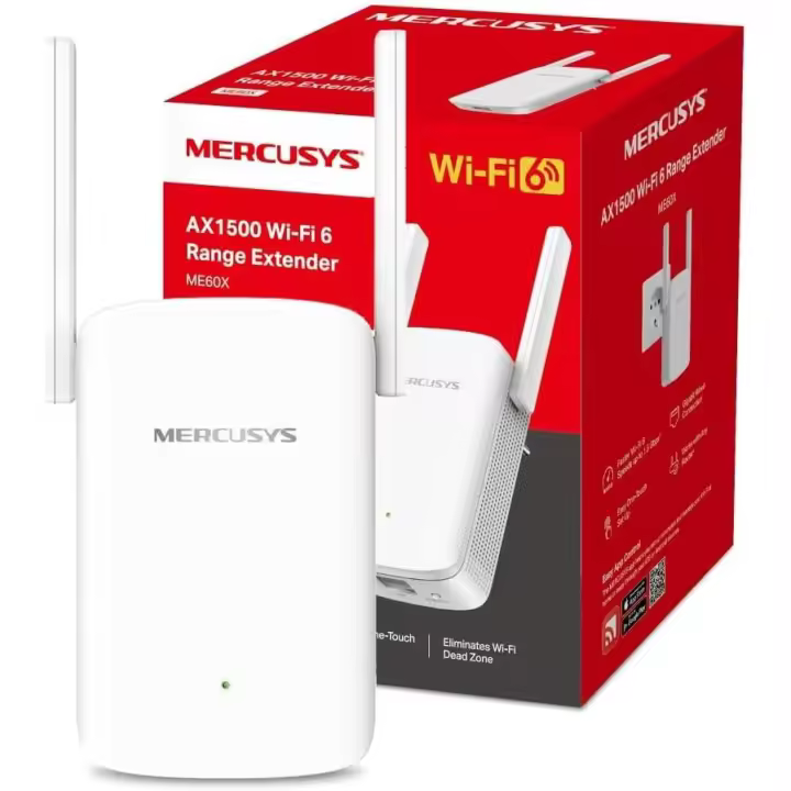 Repetidor Wi-Fi 6 Mercusys ME60X-AX1500 Banda Dual 1201 Mbps en 5 Ghz y 300 Mbps en 2,4 Ghz - 1