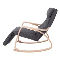 Mecedora de abedul con reposapiés ajustable, sillón tumbona con funda desmontable y lavable, disponible en gris claro o gris oscuro, 67x115x91 cm, capacidad 150 kg - details 7