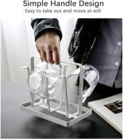 Cup Drying Rack,Metal 6 Cups Silicone Protective Hooks Non-Slip Bottle Drying Holder Tree Stand for Mugs Organizer Glasses Kitchen Countertop - details 1