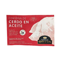 Conserva de cerdo en aceite mezcla (lomo, longaniza y costilla). Carnicas Ortin - details 1
