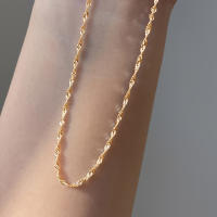 Collar De Acero Inoxidable Plateado En Oro Para Mujer Estilo Sencillo Cadena Del Pecho Joyería Femenina - details 2