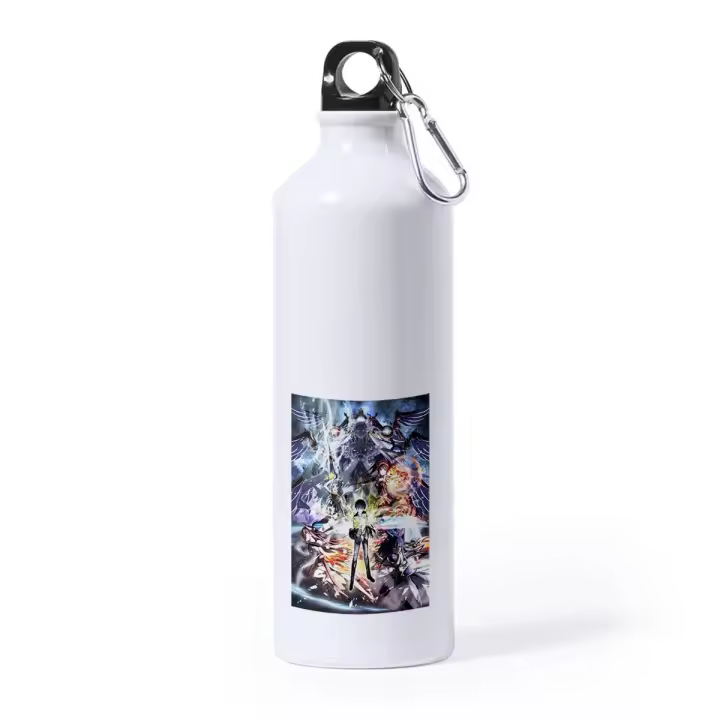 MERCHANDMANIA BIDON GRANDE 800 ML ACERO INOXIDABLE date a live saga temporada 5 serie anime deporte deportivo con mosqueton botella - 1