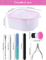 Remojar Banja Uñas Esmalta Spa Remover Lavar Con Pelador Cutículas2 Piezas - details 0