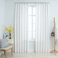 vidaXL Cortinas Opacas con Ganchos 2 Piezas 140x245 cm Crudo Casa Hogar Color Blanco crudo,  Taupé,  Antracita y mas - details 0