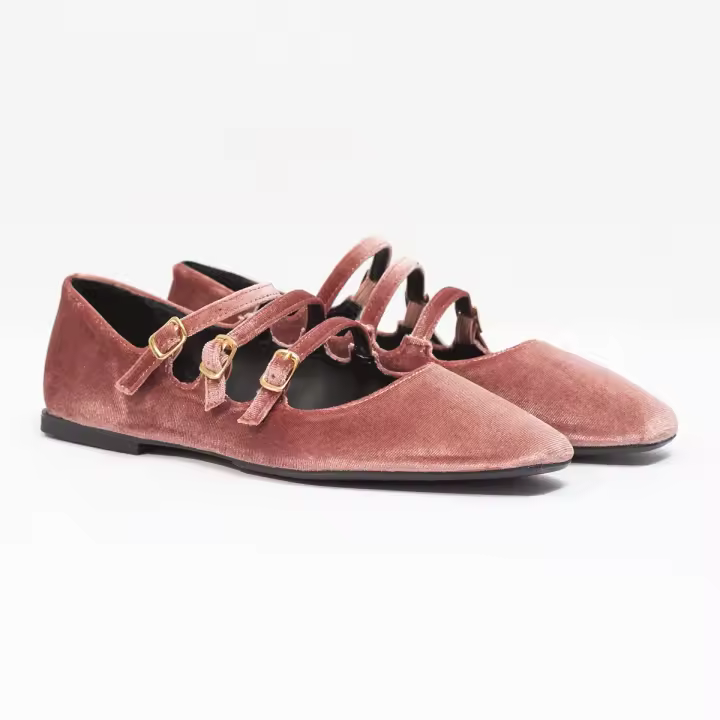 Bailarina Velvet 3 Hebillas 24676 Salmón - 1