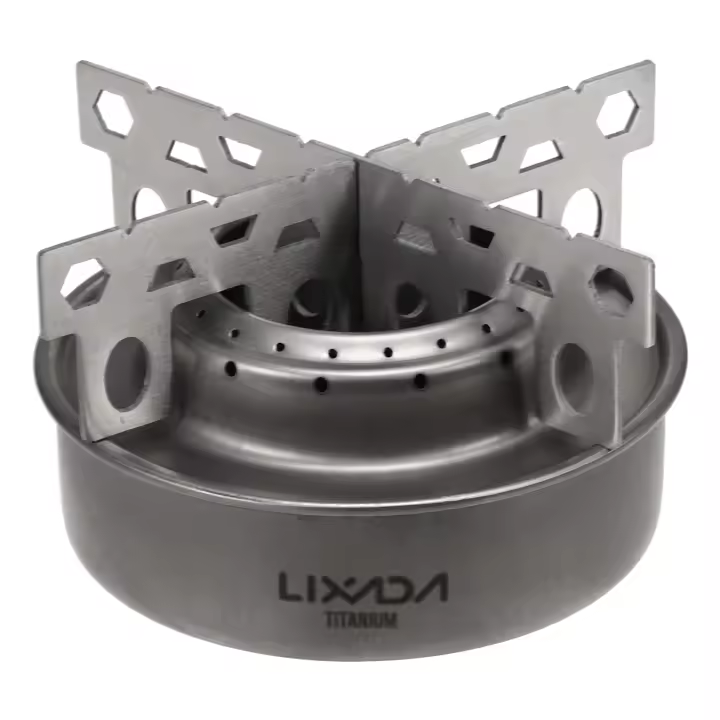 Estufa De Camping Lixada Exterior Mini Alcoholesta En Titán Y Acero Inoxidable Con Soporte Cruzado Estufa Portátil Para Picnic - 1