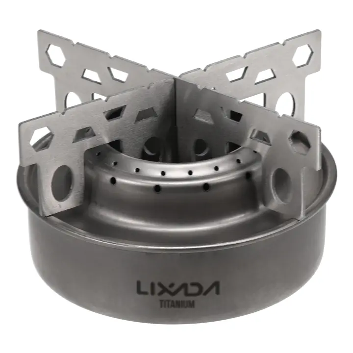 Estufa De Camping Lixada Exterior Mini Alcoholesta En Titán Y Acero Inoxidable Con Soporte Cruzado Estufa Portátil Para Picnic - 1