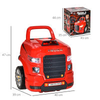 HOMCOM Motor de Camión para Niños de +3 Años Conjunto de Motor de Juguete con 61 Piezas Volante Bocina Faros Caja de Almacenaje y Ruedas 40x39x47 cm - details 1