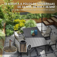 Outsunny Base para Sombrilla Redonda Soporte para Parasol Pie para Sombrilla Relleno de Cemento Peso 12 kg para Jardín Terraza Bronce - details 0