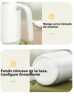 Taza De Café De 500ML Con Asa Y Tapa Acero Inoxidable 304 Taza De Leche Para Desayuno Con Acabado Ecológico Para Oficina Y Estudio - details 12