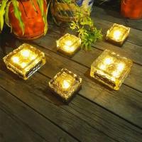 Lámparas LED Para Jardín Impermeables 4 Unidades Luz Solar Para Camino De Piedra Y Piso De Vidrio Iluminación De Escenario Festivo - details 0