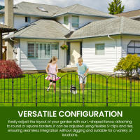 10 vallas decorativas de jardín, paneles metálicos inoxidables, valla exterior, barrera para animales, borde de valla de jardín para patio exterior, césped, jardín, parterre - details 1