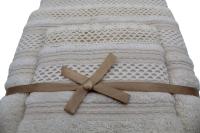 Juego de Toallas de Lujo con Puntilla de Crochet Marfil- 100% Algodón Portugués, 500 g/m² - Set de 3 Toallas Absorbentes y Elegantes para Decorar tu Baño - Marca: Mommata - details 3