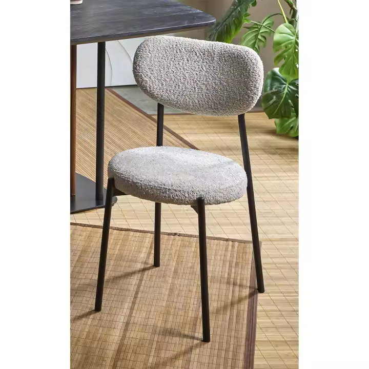 Silla maui rizo suave beige 45x45x85 cms. El mejor complemento para tu hogar. - 1