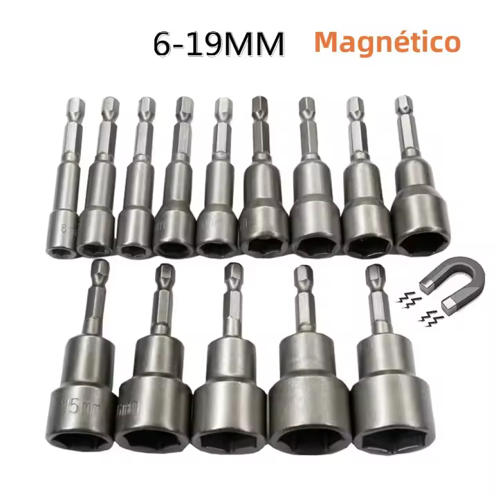 Juego De Llaves De Impacto Magnéticas 6mm-19mm Con Adaptador De Llaves Hexagonales 1/4 Y Brocas Para Taladro Y Drivers De Impacto - 1