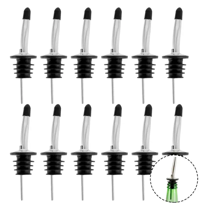 12/24pcs Clásicos Tapones De Botella De Acero Inoxidable Con Boquilla Taperada Para Licor Vino Accesorios De Barra - 1