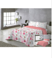 Colcha Estampada Reversible Rocio Coral - Cama 90.105.135.150.180 Cm - details 2