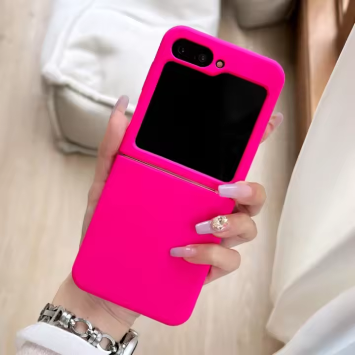 Funda de silicona líquida fluorescente para Samsung Z Flip 6 y 5 cubierta parachoques mate antigolpes para Galaxy zflip6 - 1