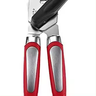 Abreltas manual con hoja de Maple inoxidable durabilidad y mango Cómodo para personas mayores con artritis (Rojo) - 1