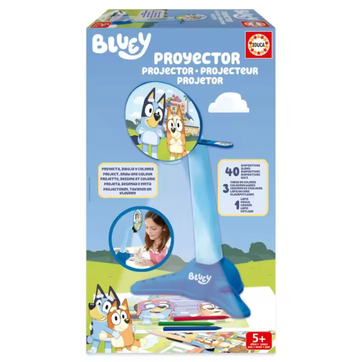 Bluey - Proyector de Dibujo Infantil con Luz LED y Diapositivas - 1