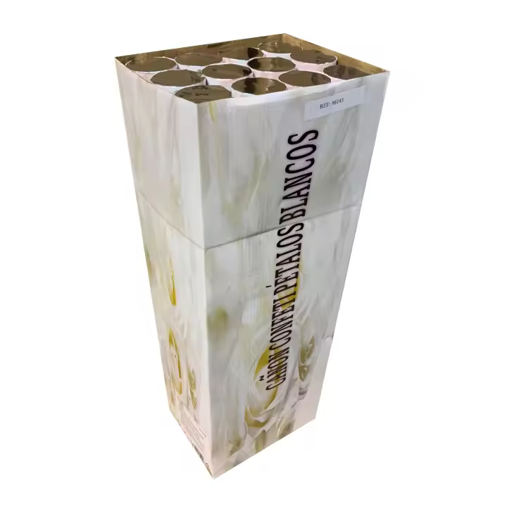 PACK DE 12 CAÑONES DE CONFETI CON FORMA DE PETALOS BLANCOS 60CM SINI - 1