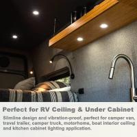 4 x 12V LED Recessed Ceiling Lights Campervan Dimmable Downlights for Motorhome Boat Van Caravan Yacht Bathroom(Black, Warm White 3200K) - details 2