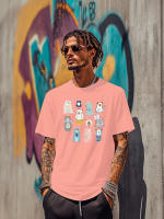 Camiseta De Verano Para Hombre Con Patrón De Oso Suelto Y Manga Corta Cuello Redondo Cómoda Y Casual Elasticidad En El Material - details 1