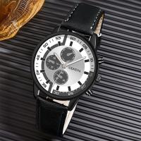 Reloj Digital Para Hombre Con Cinta Graduada Reloj De Cuarzo Para Hombre Resistentes Al Agua 3Bar Material De Correa De Cuero Estilo Casual Y Moda - details 10