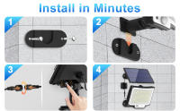 Lámpara Solar Exterior Con Sensor De Movimiento 348LED Luz De Seguridad Impermeable Para Jardín Y Garage Potente Spot Solar Incluido - details 5