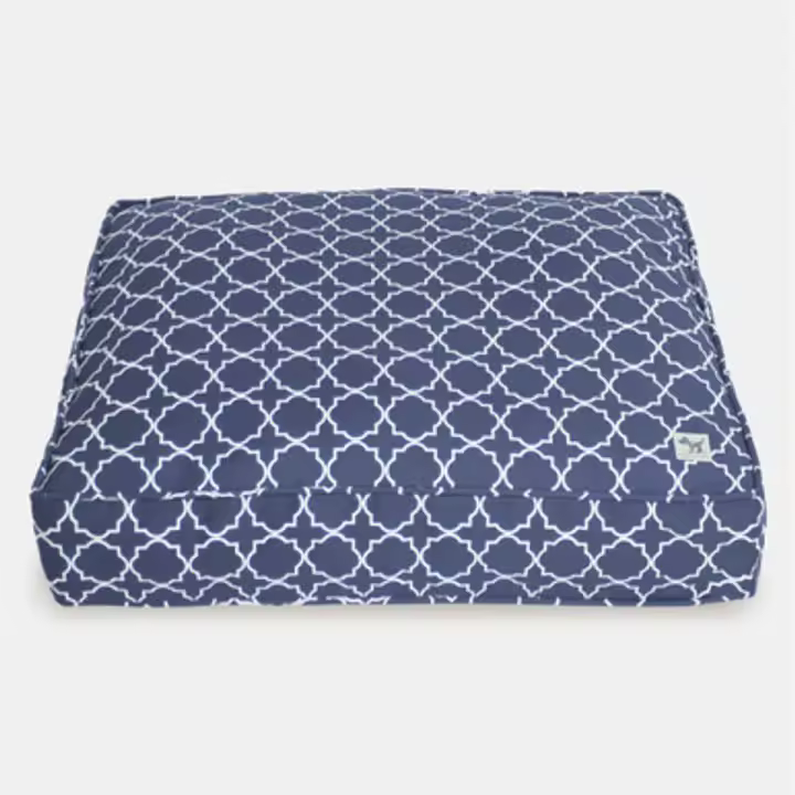 Funda de Cama Rellenable y Sostenible para Perros y Gatos Molly Mutt - Modelo Romeo & Juliet (azul mariño con diseño enrejado) - Edredón en Lona 100% algodón transpirable y certificado - Lavable a máquina - Diversos Tamaños - 1