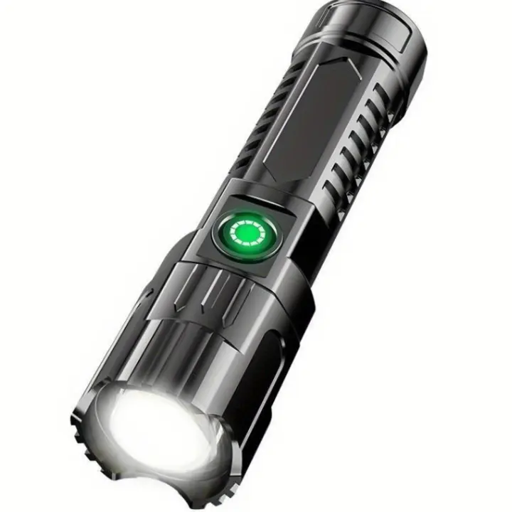 ZC 1 linterna superbrillante, recargable por USB, con zoom telescópico, haz ancho, de mano, para iluminación de emergencia, para exteriores, exploración, iluminación de trabajo,Linterna Recargable - 1
