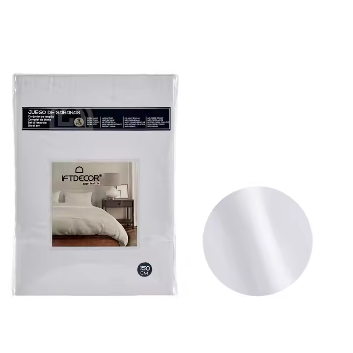 Juego de Sábanas Blanco 3 Piezas - 1