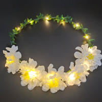 Diadema LED Para Mujeres Y Niñas Adorno De Cabeza Brillante Corona De Flores Luminosa Para Fiestas Cumpleaños Y Bodas - details 7