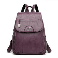 Mochila De Cuero Suave Para Mujer En 5 Colores Bolsos De Hombro Vintage Casual Viaje Mochila De Escuela Bolsa Para Damas - details 23