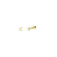2Pcs Aretes Planos Dorados Para Mujer Aretes De Agujero Pequeños Con Cierre De Tornillo Hipoalergénicos Estilo Huggie - details 13