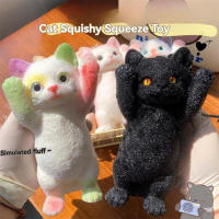 Juguete De Mano De Gato Grande En Silicona Suave Para Alivio Del Estrés Regalo Para Niños Y Adultos Figura De Gato Mochi - details 9
